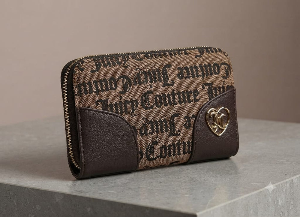 Juicy Couture Call it a Classic Bifold Wallet, Black Beige, Bifold