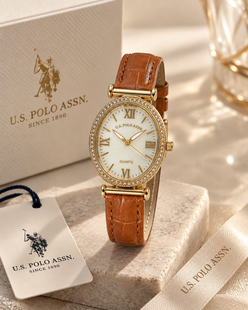 U.S. Polo Assn. Women’s Gold-Tone Oval Watch