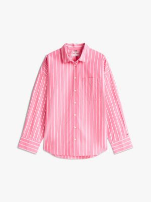 Tommy Hilfiger Relaxed Fit Stripe Shirt In Strriped Pink