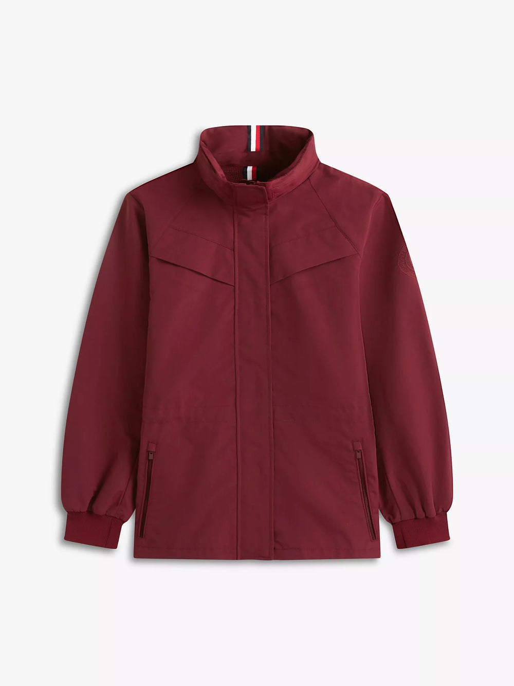 TOMMT HILFIGRER Burgundy Drawstring Waist Raincoat / Utility Jacket