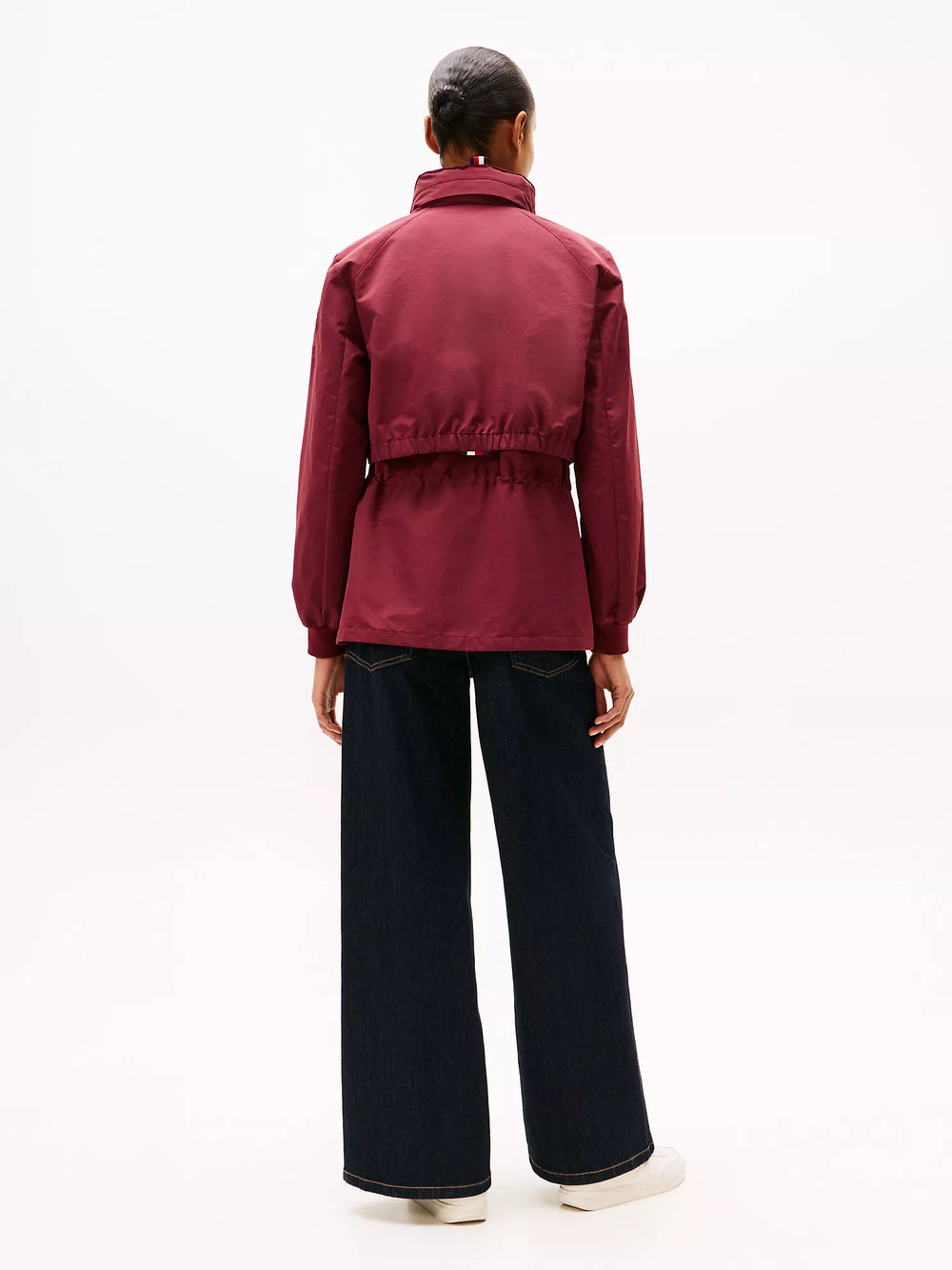 TOMMT HILFIGRER Burgundy Drawstring Waist Raincoat / Utility Jacket