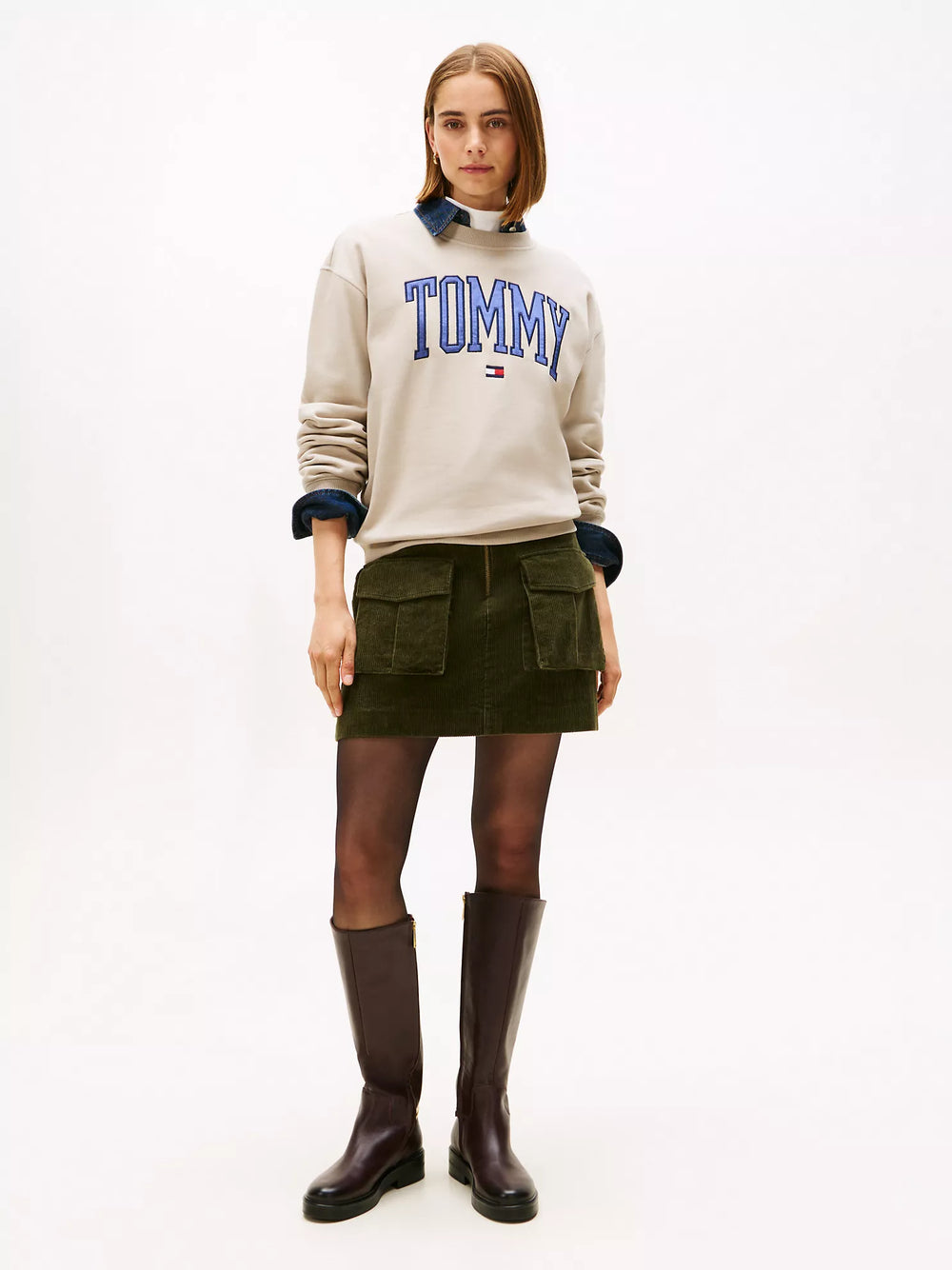 Varsity Tommy Logo Crewneck Sweatshirt