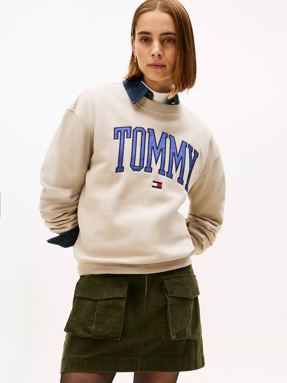 Varsity Tommy Logo Crewneck Sweatshirt