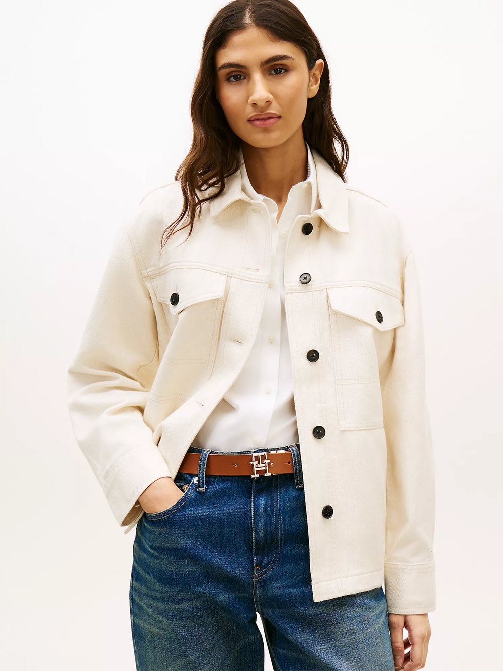 Oversized Twill Utility Shirt Jacket
