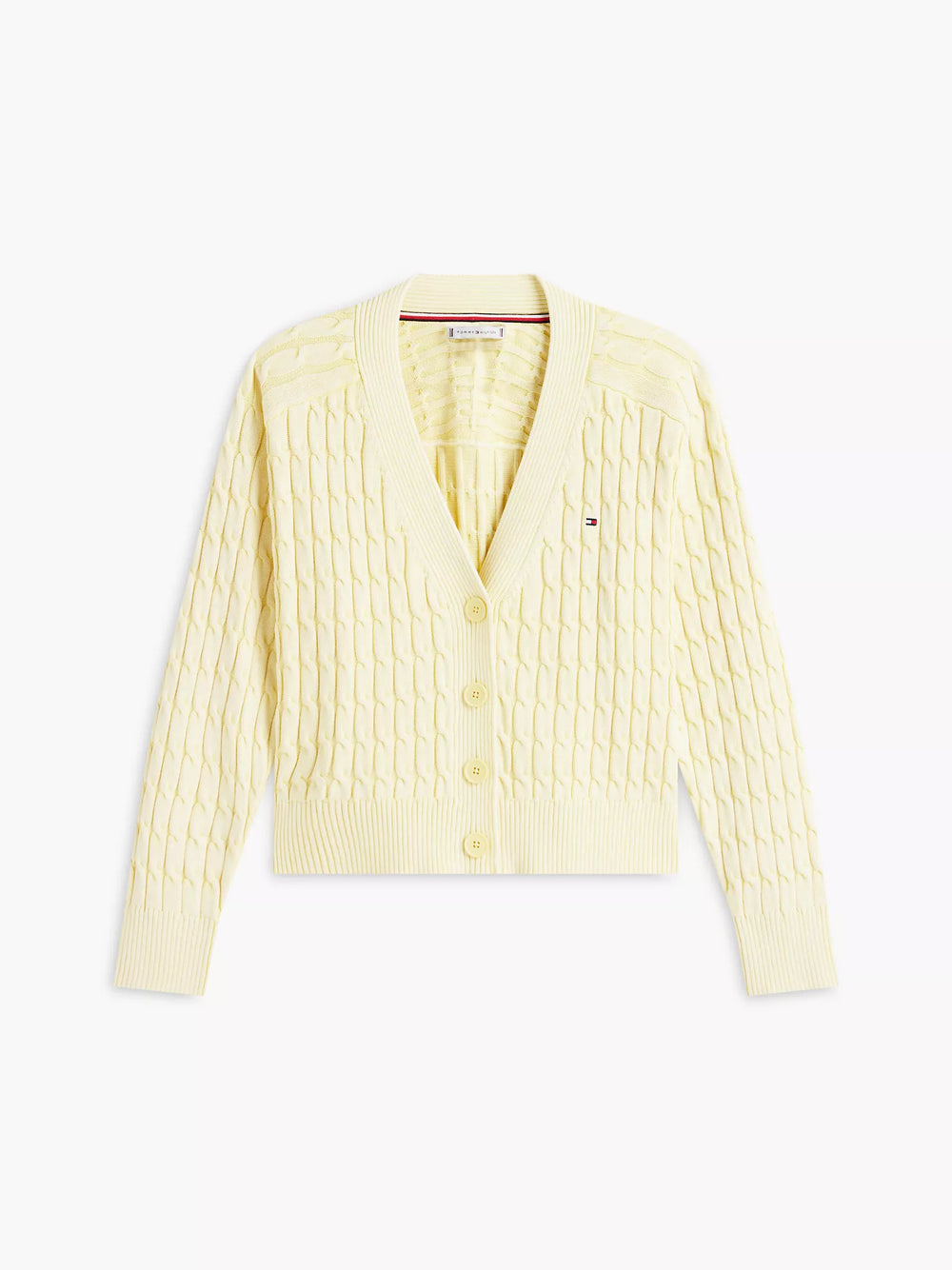 Garment-Dyed Cable Knit Cardigan