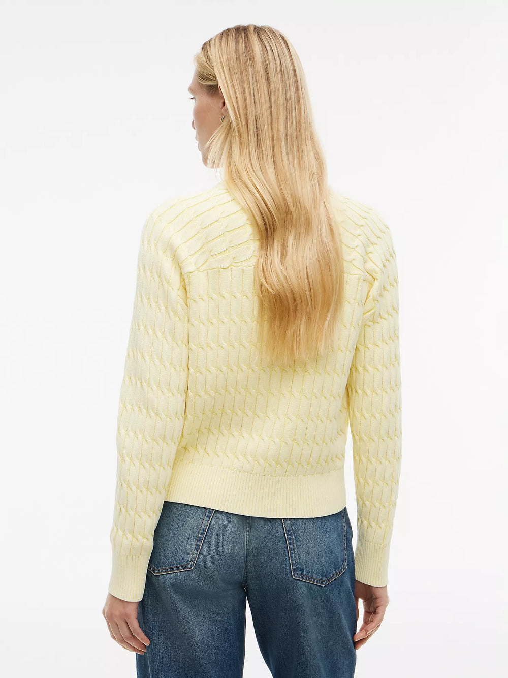 Garment-Dyed Cable Knit Cardigan