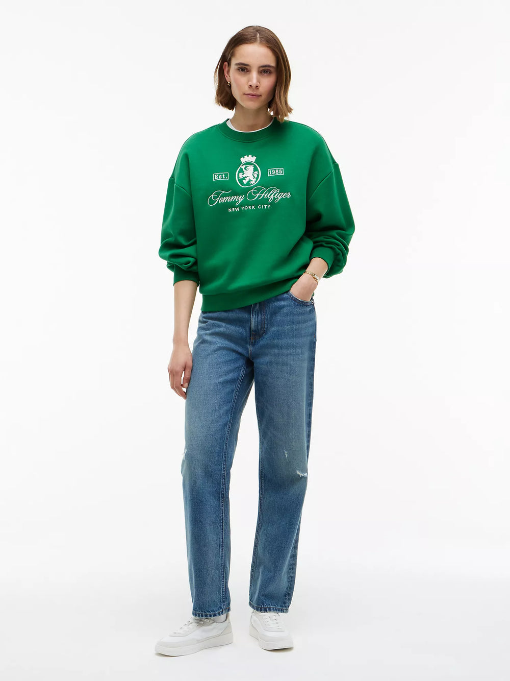Relaxed Fit Crest Logo Sweatshirt