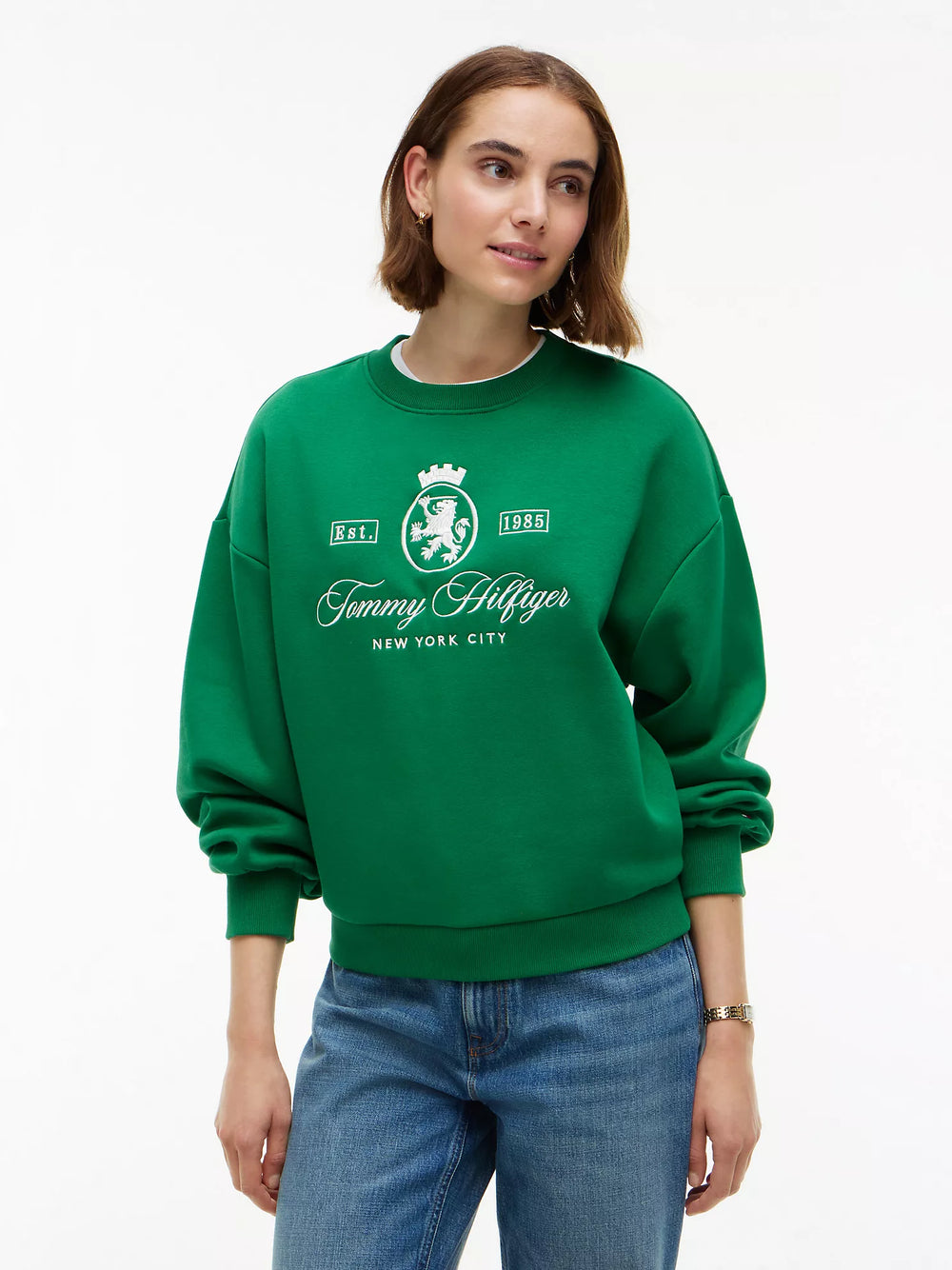 Relaxed Fit Crest Logo Sweatshirt