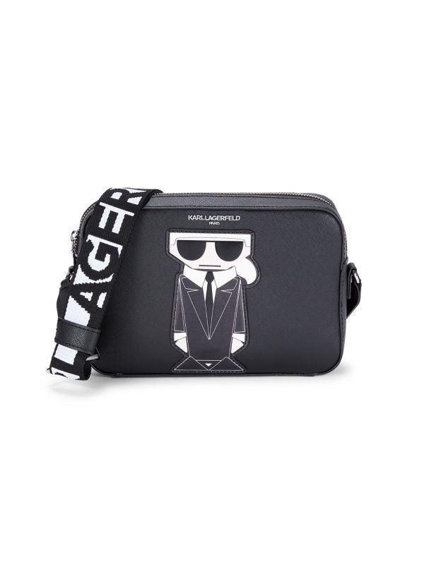 Karl Lagerfeld Paris Maybelle Womens Choupette Crossbody In Black