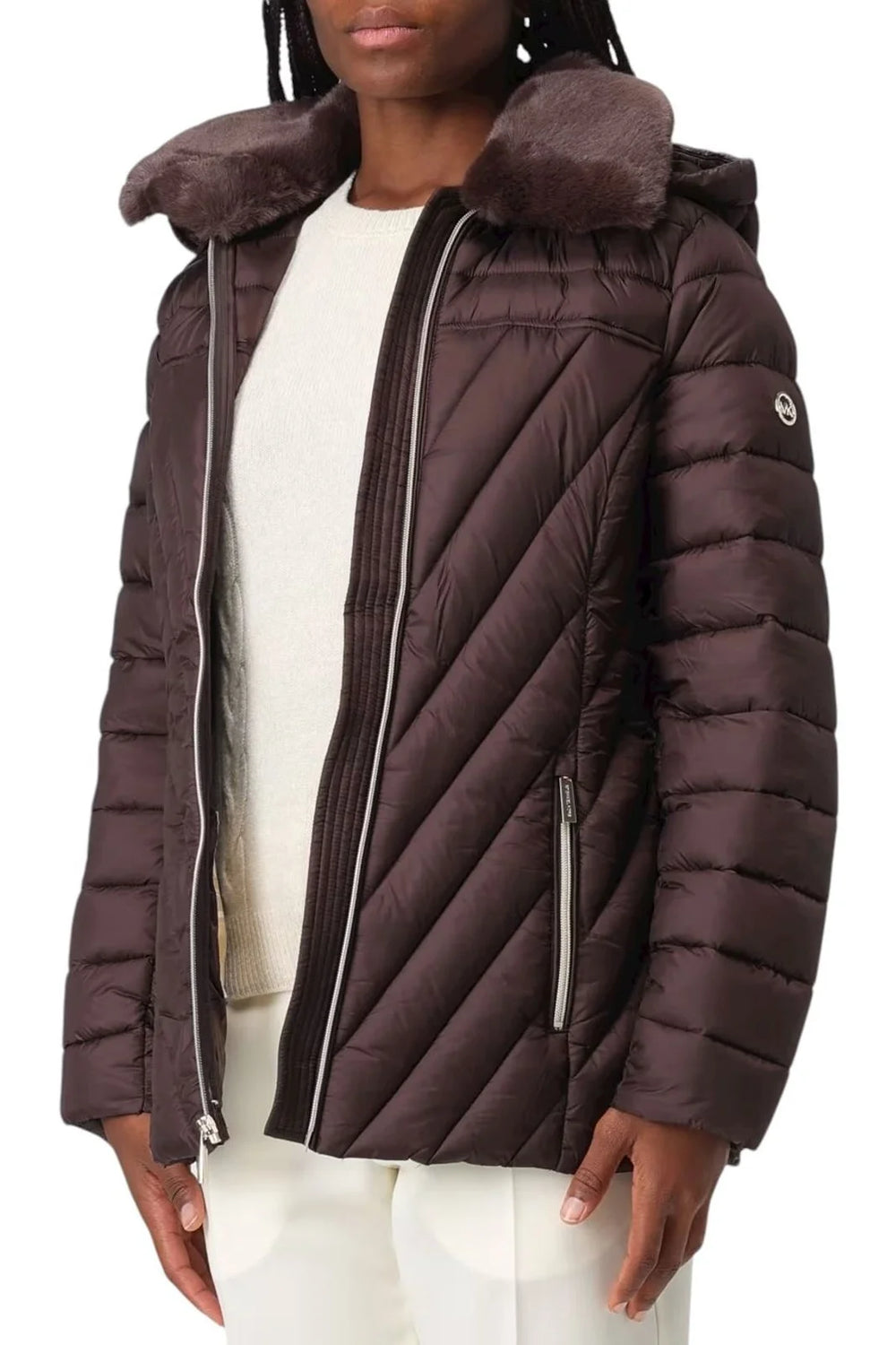 Michael Michael Kors Michael Michael Kors Faux Fur Trim Packable Puffer Jacket