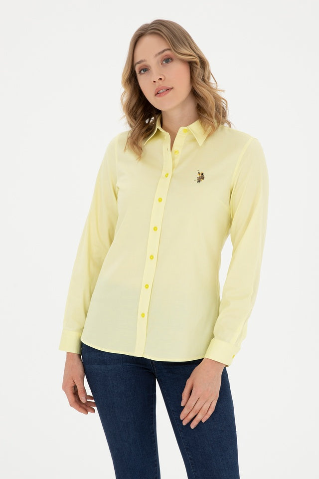 CLASSIC FIT COTTON OXFORD SHIRT - Button-down blouse - wicket yellow