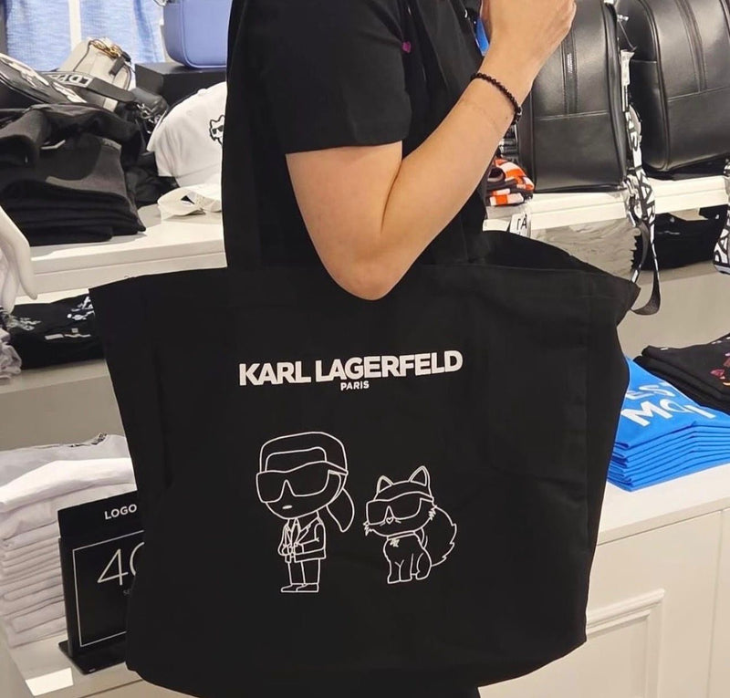 Karl Lagerfeld Konik canvas tote bag black