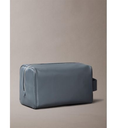 Calvin Klein Jeans Monogram Soft wash bag in black polyurethane small logo