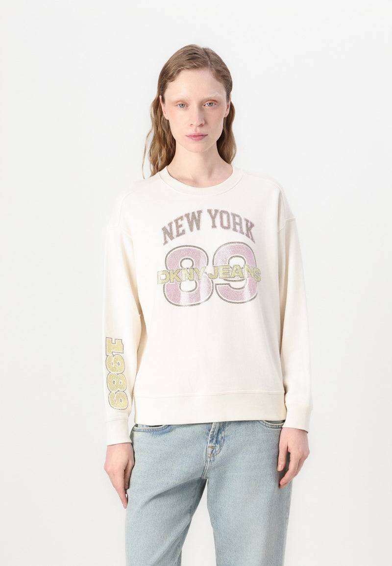 NEW YORK RHINESTONE LOGO CREW NECK - Sweatshirt