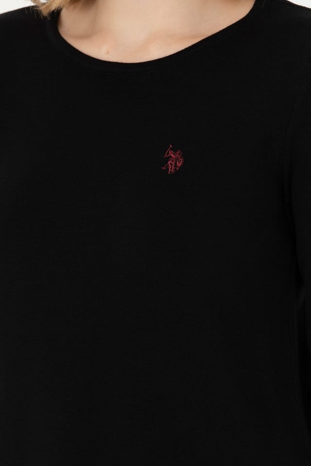 Women's Black Bike Collar Sweater