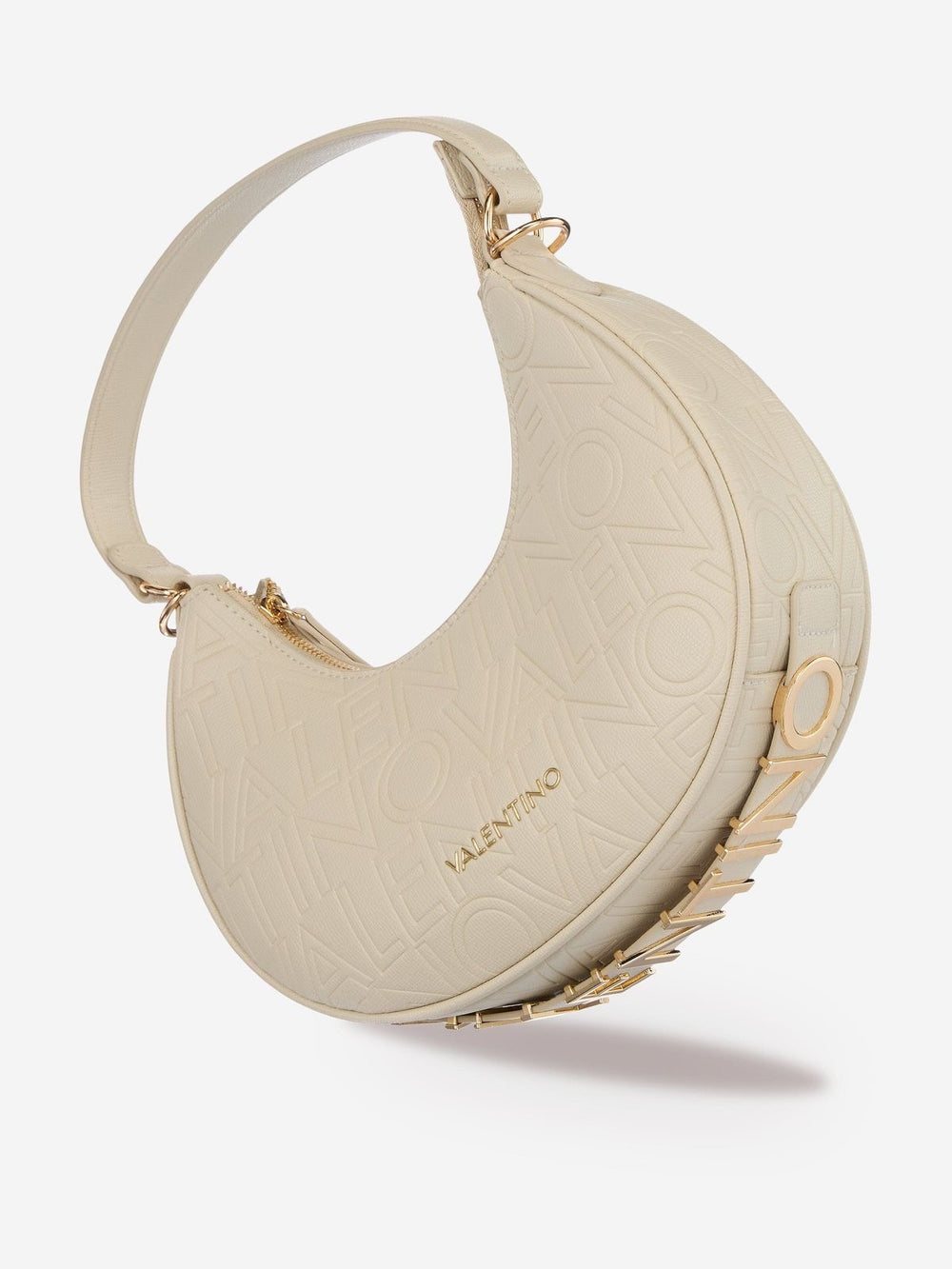 VALENTINO Shelby Hobo Bag in Beig & Gold