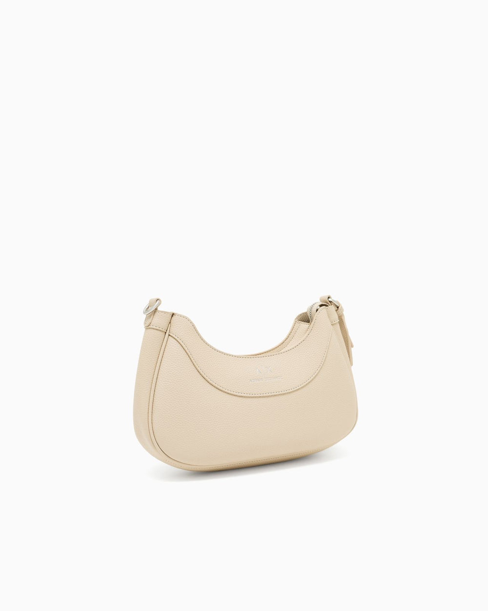 Armani Exchange curved logo shoulder bag in cream