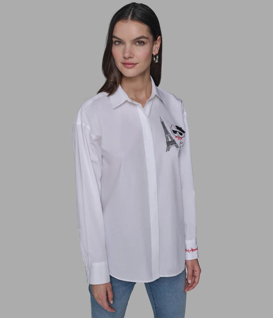 Karl Lagerfeld Paris CHOUPETTE IN PARIS POPLIN SHIRT