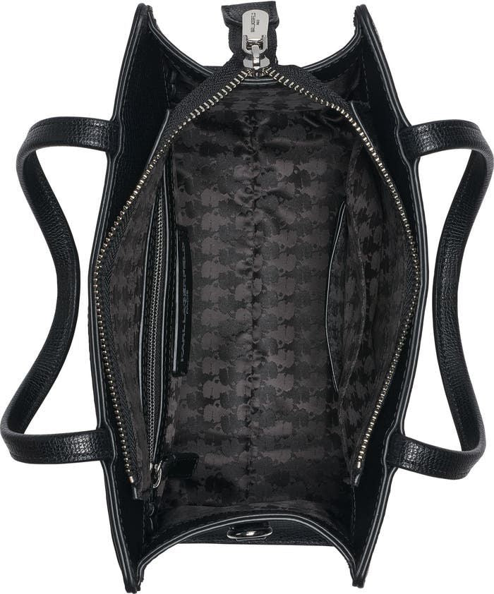 Karl Lagerfeld Paris Maybelle satchel with pins in a faux leather