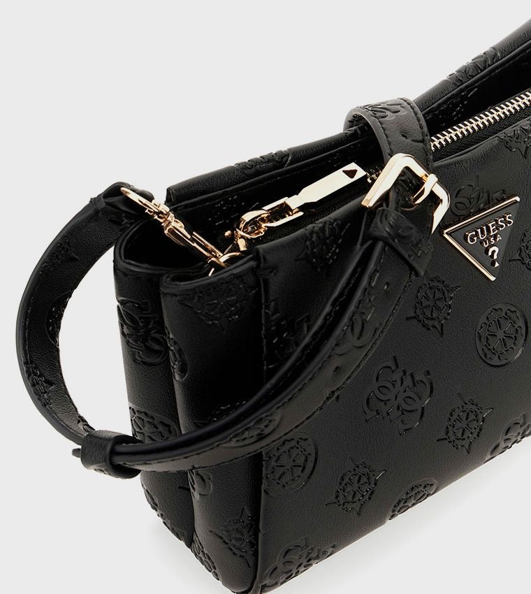 Guess Tisha Logo crossbody bag in Black