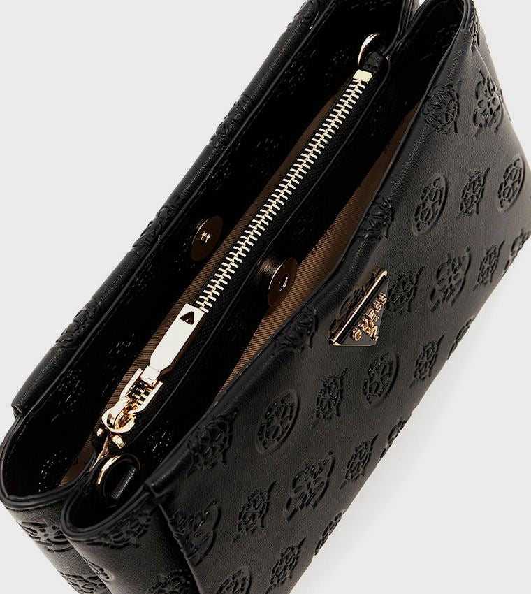 Guess Tisha Logo crossbody bag in Black