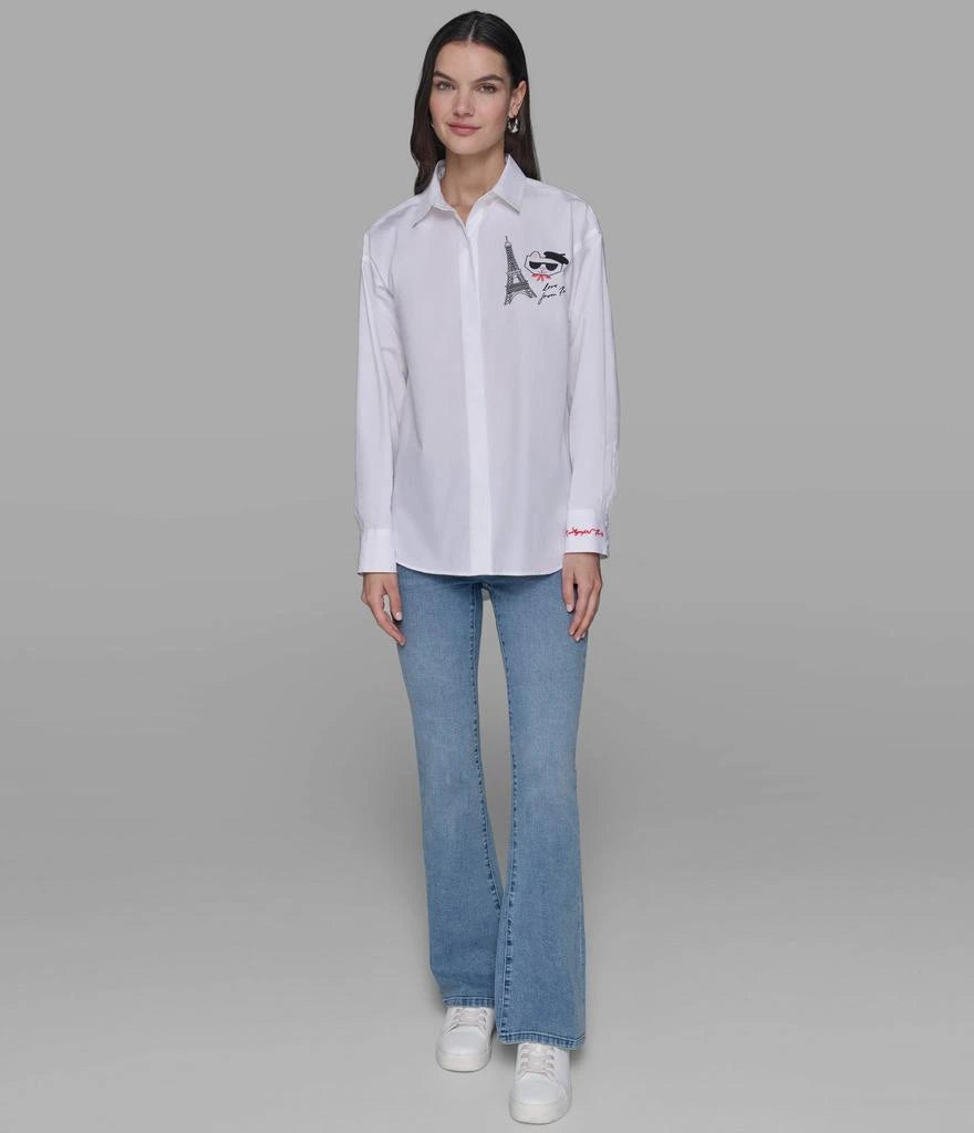 Karl Lagerfeld Paris CHOUPETTE IN PARIS POPLIN SHIRT