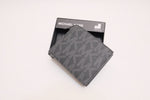 New Michael Kors Jet Set Mens Sign BLACK L Fold with ID Wallet