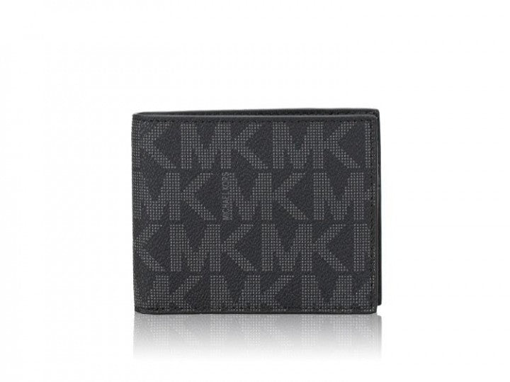 New Michael Kors Jet Set Mens Sign BLACK L Fold with ID Wallet