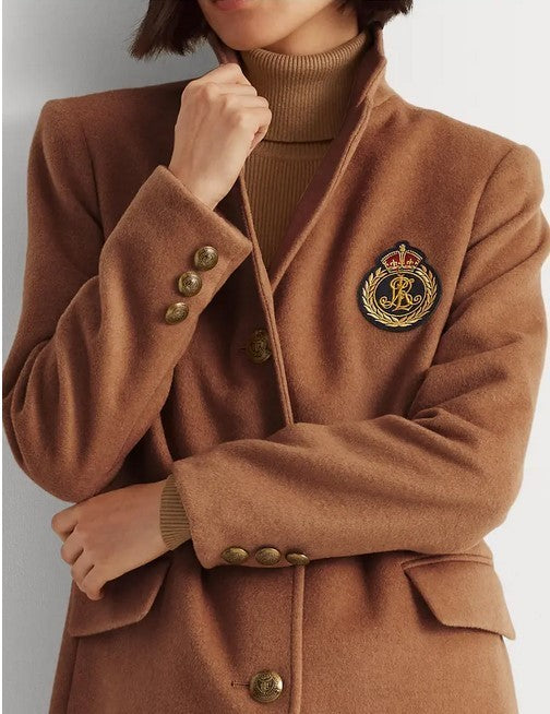 Ralph Lauren Logo Patch Wool Blend Jacket