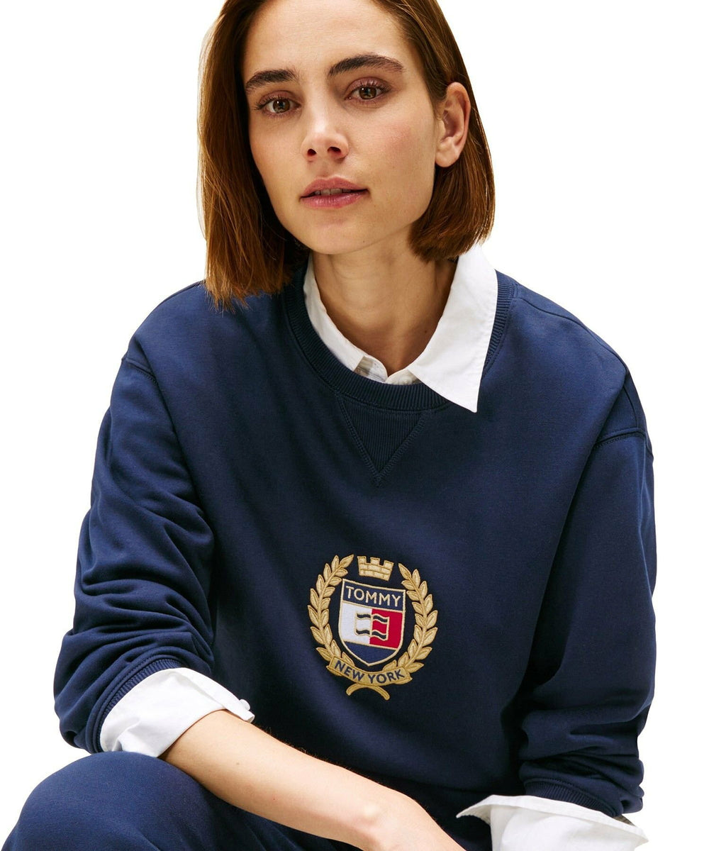 Tommy Hilfiger Women’s Crest Logo Fleece Sweatshirt