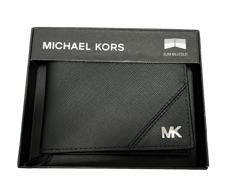 Michael Kors Men's Leather Wallet Slim Billfold Black New