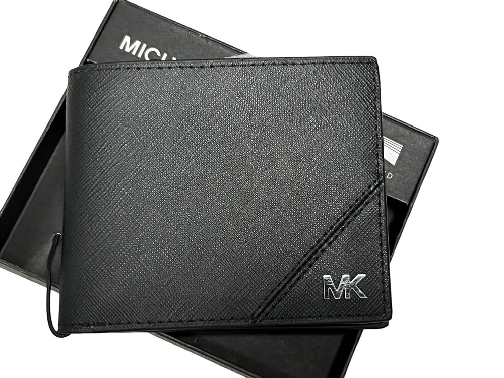 Michael Kors Men's Leather Wallet Slim Billfold Black New