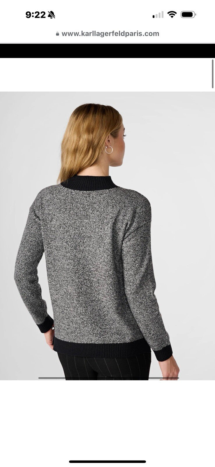 NWT Women Karl Lagerfeld Marked Cocktail Karl Sweater