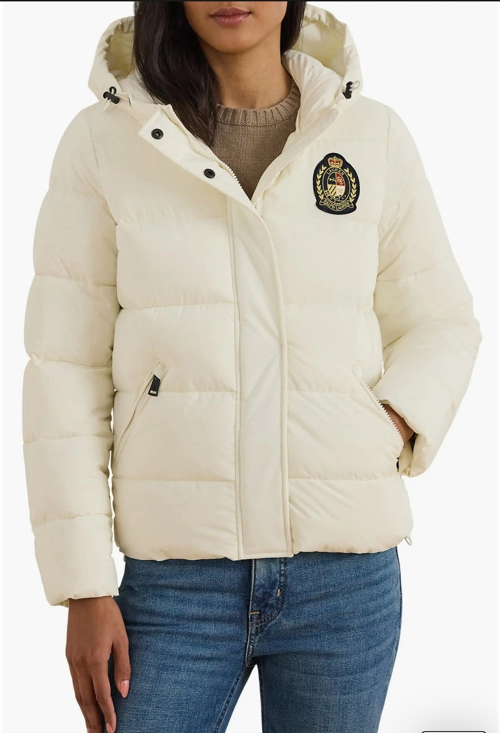 Ralph Lauren Womens Crested Short Puffer Poly Jacket