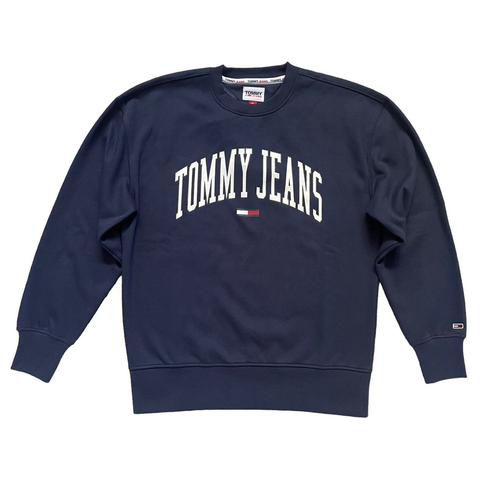Tommy Jeans Oversized Pullover Fleece Long Sleeve Crewneck Logo Sweatshirt