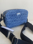 DKNY Womens Camera Tutu Denim Handbag Blue Double Zipper $168