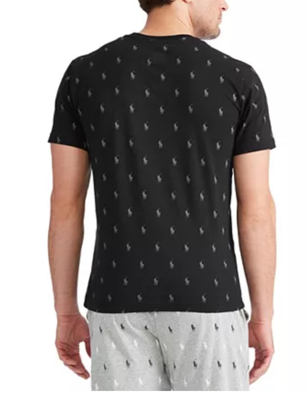 Polo RALPH LAUREN Men's T-Shirt All Over Polo Pony Player Black Lightweight