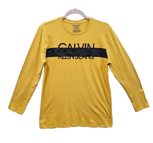 Calvin Klein Jeans Long Sleeve Block Logo Crew Neck T-Shirt