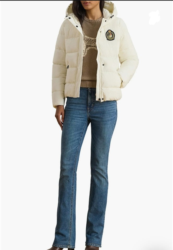 Ralph Lauren Womens Crested Short Puffer Poly Jacket