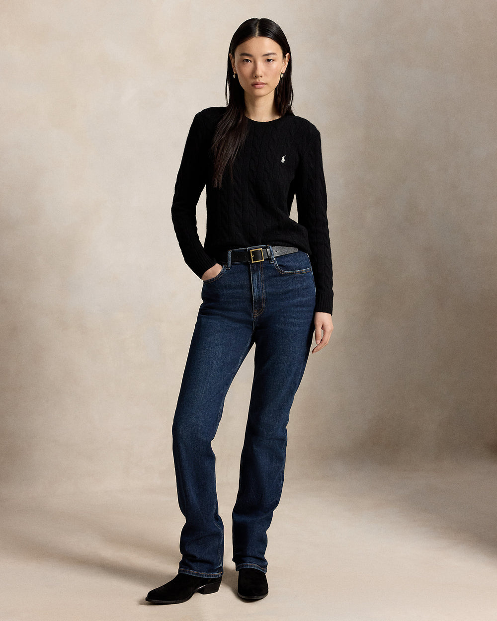 Cable Wool-Cashmere Crewneck Jumper