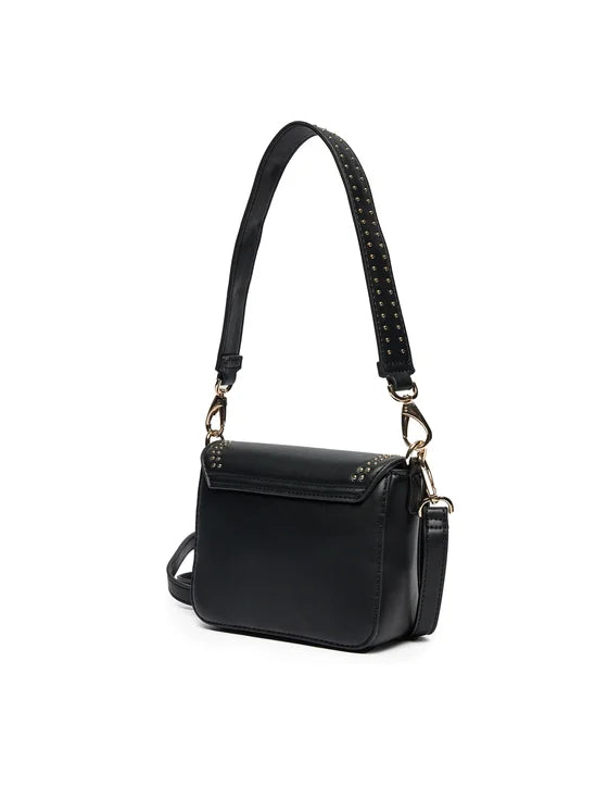 Valentino Shine Re Flap Studded Bag in Black