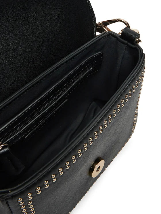 Valentino Shine Re Flap Studded Bag in Black
